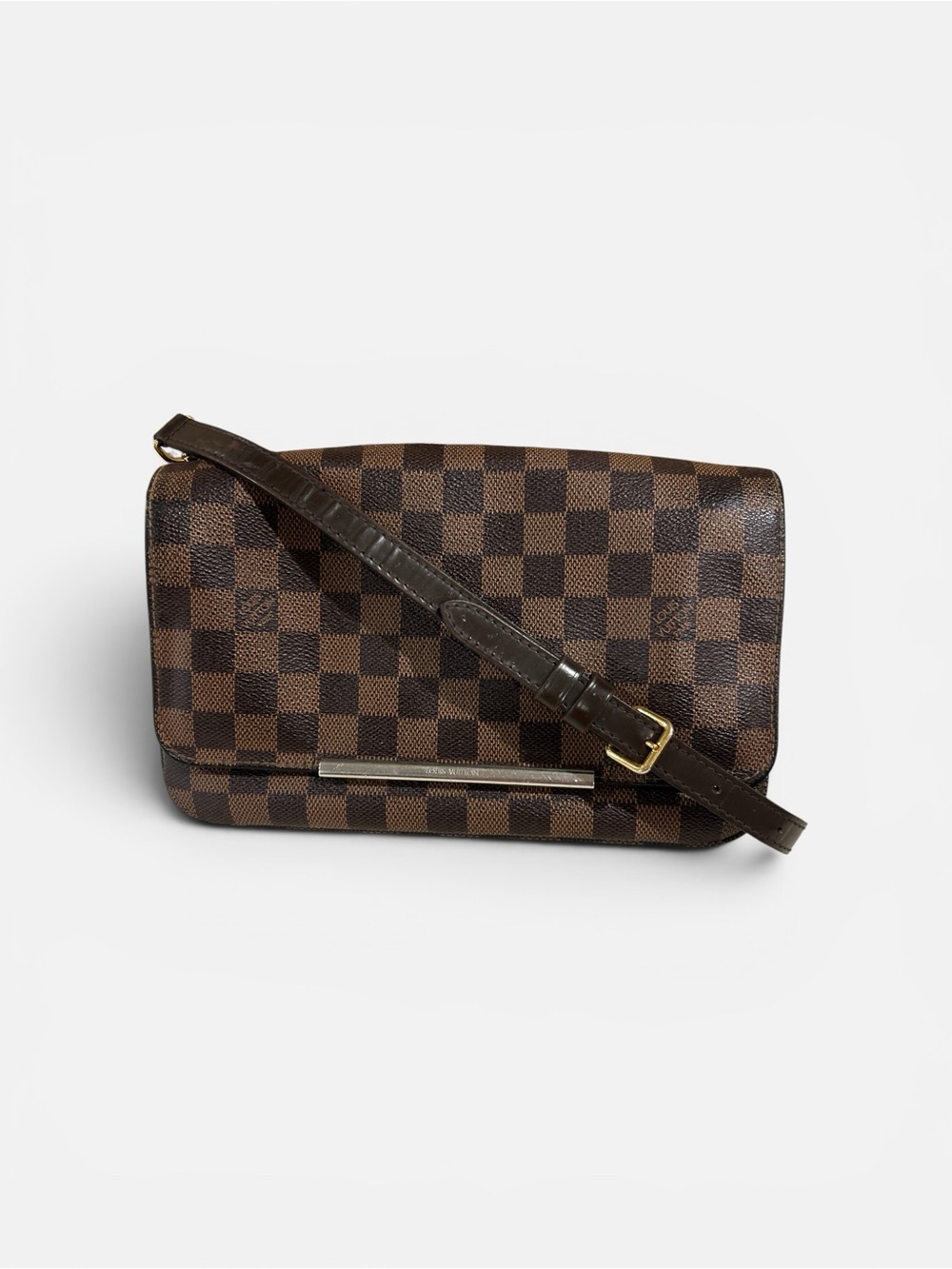 Louis Vuitton Brown and Gold Damier Canvas Detail Pouch
